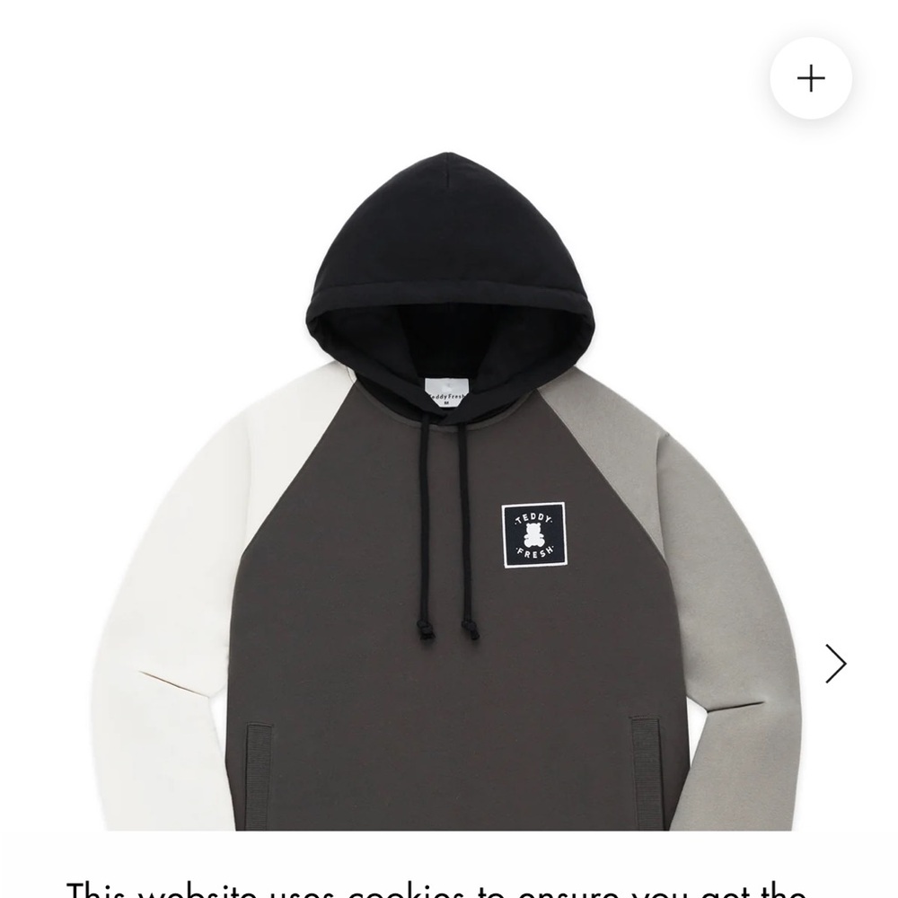 Grey black and white COLOR BLOCK HOODIE 2.0